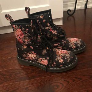 Dr. Martens Floral Combat Boots